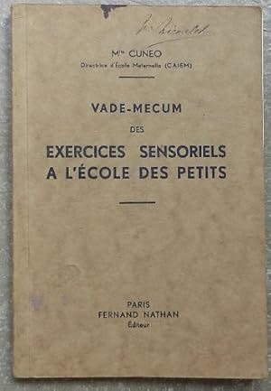 Vade-mecum des exercices sensoriels à l'école des petits.