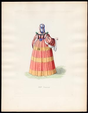 Antique Print-MILANESE LADY-ITALY-COSTUME-16TH C-16-Duplessis-Bonnard-1867