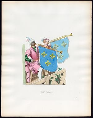 Antique Print-TRUMPETER-JOUST-MOOR-16TH CENTURY-61-Duplessis-Bonnard-1867