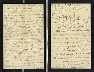 Seller image for UNSIGNED HANDWRITTEN LETTER BY MARY TODD LINCOLN DATED OCTOBER 28, 1869 IN WHICH SHE REFERENCES "MY DEAR HUSBAND" AND HER SON "TADDIE" for sale by Wallace & Clark, Booksellers