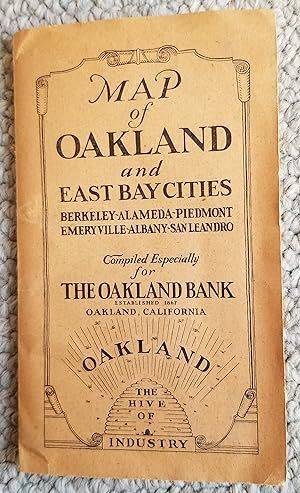 Seller image for Map of Oakland and East Bay Cities Berkeley, Alameda, Piedmont, Emeryville,San Leandro, Albany.Compiled Especially For The Oakland Bank for sale by Recycled