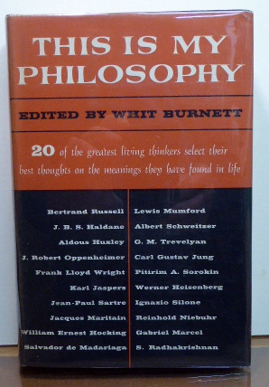 Immagine del venditore per THIS IS MY PHILOSOPHY: 20 of the World's Outstanding Thinkers Reveal the Deepest Meanings They Have Found in Life venduto da RON RAMSWICK BOOKS, IOBA