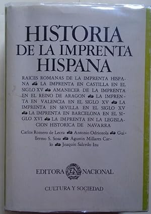 Imagen del vendedor de Historia de la Imprenta Hispana. a la venta por Carmichael Alonso Libros