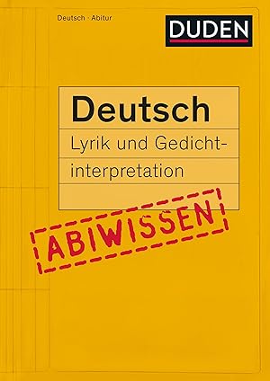 Seller image for Duden Abiwissen Deutsch - Lyrik und Gedichtinterpretation for sale by moluna