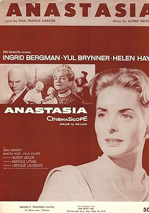 Anastasia - Sheet Music - Ingrid Bergman Cover