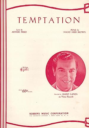 Temptation - Sheet Music - Mario Lanza Cover