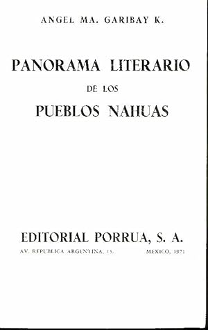 Imagen del vendedor de PANORAMA LITERARIO DE LOS PUEBLOS NAHUAS. a la venta por Librera Javier Fernndez