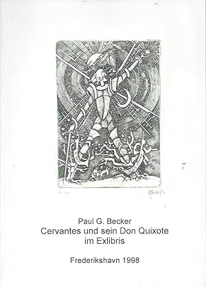 Cervantes und sein Don Quixote im Exlibris