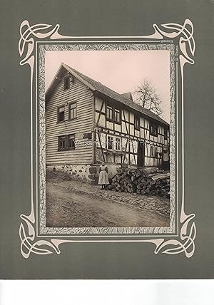 Ländliches Fachwerkhaus mit Versicherungsplaketten Westthüringen Originalfotografie um 1910
