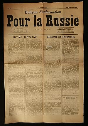 Seller image for Bulletin d'Information POUR LA RUSSIE . for sale by Librairie Franck LAUNAI