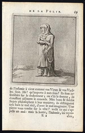 Seller image for Antique Print-PRAISE OF FOLLY-OLD WOMAN-Holbein-Erasmus-1728 for sale by Pictura Prints, Art & Books