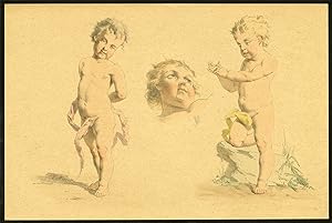 Antique Print-ETUDES D'ENFANTS-PUTTI-CLAPPING HANDS-BOULDER-Meyer-1892