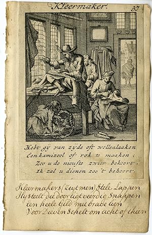Antique Print-PROFESSION-KLEERMAKER-TAILOR-Luiken-Clara-1720