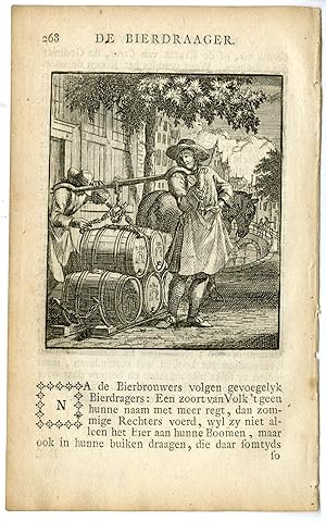 Antique Print-PROFESSION-BIERDRAAGER-BEER CARRIER-Luiken-Clara-c.1700