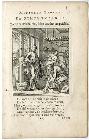 Antique Print-PROFESSION-SCHOENMAKER-SHOEMAKER-Luiken-Clara-c.1700