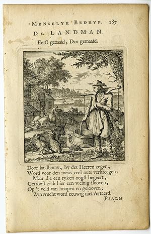 Antique Print-PROFESSION-LANDMAN-COUNTRYMAN-FARMER-Luiken-Clara-c.1700