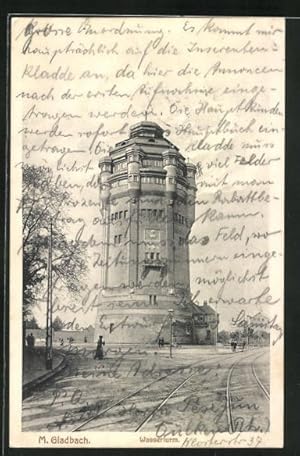 Ansichtskarte Mönchengladbach, Wasserturm an der Viersenerstrasse