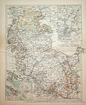 Schleswig-Holstein, Landkarte ca. 1900, map c. 1900