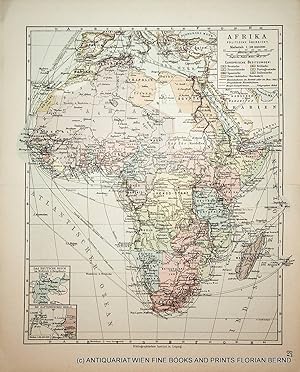 Africa, map c. 1900 / Afrika, Landkarte ca. 1900