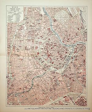 Vienna, Austria, city map of the centre, c. 1900 / Wien, Stadtplan ca. 1900