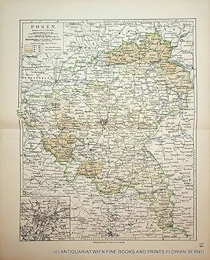 Province of Posen, map c. 1900 / Provinz Posen, Landkarte ca. 1900