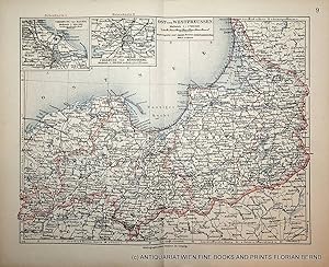 Prussia, map c. 1900 / Preussen / Ost und Westpreussen, Landkarte ca. 1900