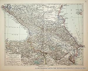 Caucasus, map c. 1900 / Kaukasien, Landkarte ca. 1900