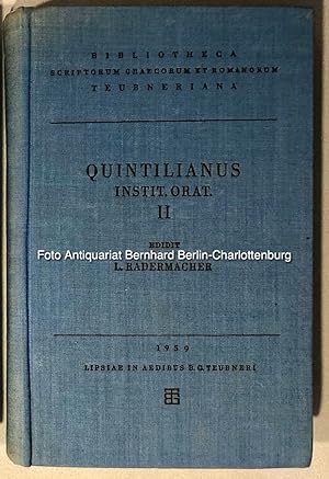 Bild des Verkufers fr M. Fabi Quintiliani Institutionis oratoriae libri XII. Libros VII-XII continens (Bibliotheca scriptorum Graecorum et Romanorum Teubneriana) zum Verkauf von Antiquariat Bernhard