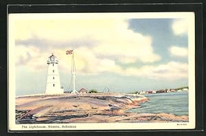 Ansichtskarte Nassau, The Lighthouse, Strandpartie mit Leuchtturm