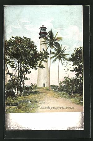 Ansichtskarte Miami, Old Cape Florida Light House, Sicht zum Leuchtturm