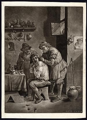 Antique Master Print-DOCTOR-PHYSICIAN-SHOULDER-Van der Bruggen-Teniers-ca. 1675