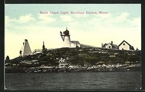 Ansichtskarte Boothbay Harbor, Burnt Island Light, Blick zum Leuchtturm