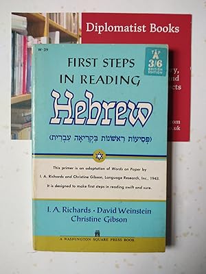 Imagen del vendedor de First Steps in Reading Hebrew a la venta por Diplomatist Books