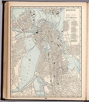 Seller image for 1894 Original Handcolor Map: PLAN OF BOSTON, MASSACHUSETTS for sale by CorgiPack