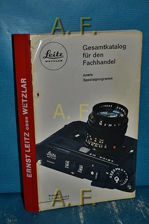 Bild des Verkufers fr Gesamtkatalog fr den Fachhandel sowie Spezialprogramm fr Dokumentation, Kommunikation, Fotografie in Wissenschaft und Technik. Ausgabe 1. Oktober 1974. zum Verkauf von Antiquarische Fundgrube e.U.