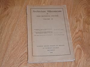 Bild des Verkufers fr Archivium Hibernicum or Irish Historical Records Volume XI zum Verkauf von Dublin Bookbrowsers