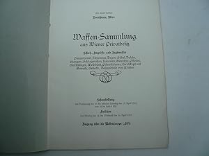 Waffen Sammlung aus Wiener Privatbesitz, Dorotheum, 1913 4°, 36 S., XIII Tafeln.