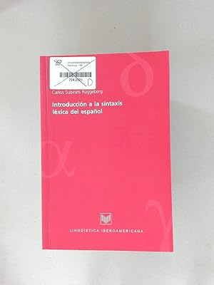 Imagen del vendedor de Introducci�n a la sintaxis l�xica del espa�ol. a la venta por avelibro OHG