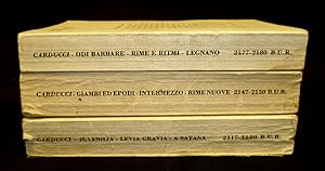 Seller image for Tutte la poesie : volume 1 : Juvenilia, Levia Gravia, A Satana / volume 2 : Giambi ed Epodi, Intermezzo, Rime nuove / volume 3 : Odi barbare, Rime e Ritmi, Canzone di Legnano (complet en 3 volumes) for sale by Abraxas-libris