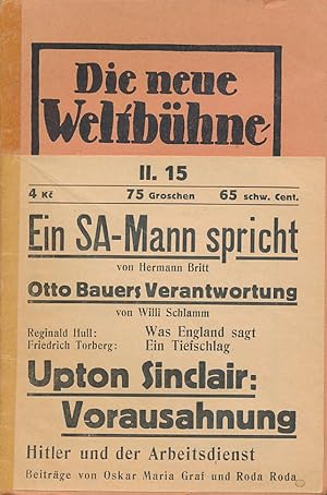 Die neue Weltbühne. II. Jahrgang. 13. April 1933. Nummer 15. Wochenschrift für Politik, Kunst, Wi...