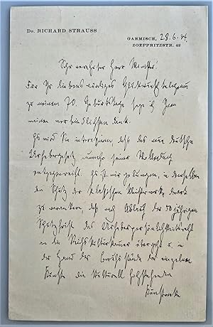 Autograph letter with place, date and signature.