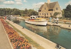 Man With Sailors Hat at Oxford Iffley Lock 1990s Postcard
