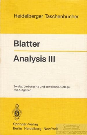 Bild des Verkufers fr Analysis III zum Verkauf von Leipziger Antiquariat