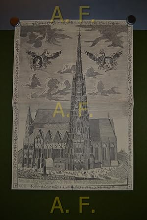 "Die Dhumb und Cathedral Pfar-Kirchen St. Stephan (.)". Der Stephansdom. Kupferstich nach Slomon ...
