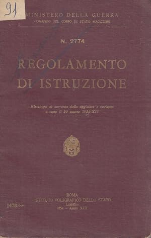 Image du vendeur pour Regolamento di istruzione mis en vente par Arca dei libri di Lorenzo Casi