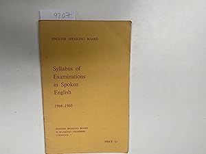 Seller image for Syllabus of Examinations in Spoken English 1966-1968 for sale by Book Souk