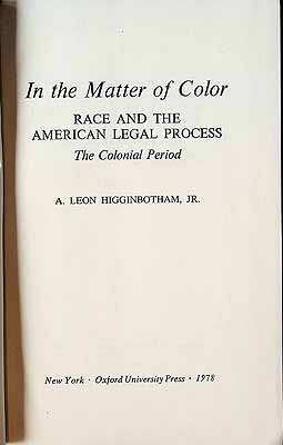 Seller image for In the matter of ColorRace and The American Legal Process for sale by Kennys Bookstore