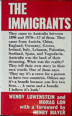 Immagine del venditore per The Immigrants.They came to Australia between 1890 and 1970-17 of them venduto da Kennys Bookshop and Art Galleries Ltd.