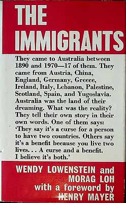 Immagine del venditore per The Immigrants.They came to Australia between 1890 and 1970-17 of them venduto da Kennys Bookstore