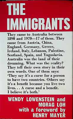 Immagine del venditore per The Immigrants.They came to Australia between 1890 and 1970-17 of them venduto da Kennys Bookshop and Art Galleries Ltd.